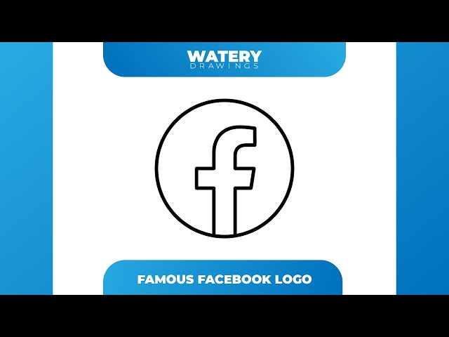 How to draw Famous Facebook Logo | Step By Step Guide | Watery Drawings