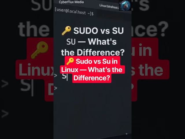 🔑 Sudo vs Su in Linux — What’s the Difference? #Linux #RHCSA #redhatlinux