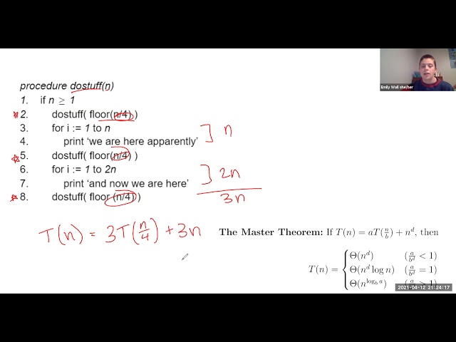 Finding runtime complexity of recursive algorithm