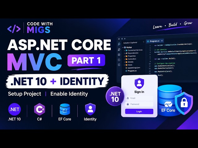 ASP.NET Core MVC .NET 10 Tutorial | EF Core + Identity Setup | Part 1