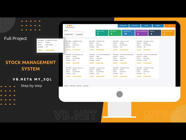 Stock Management System in VB Net and My SQL Database | Step by Step | Full Projects