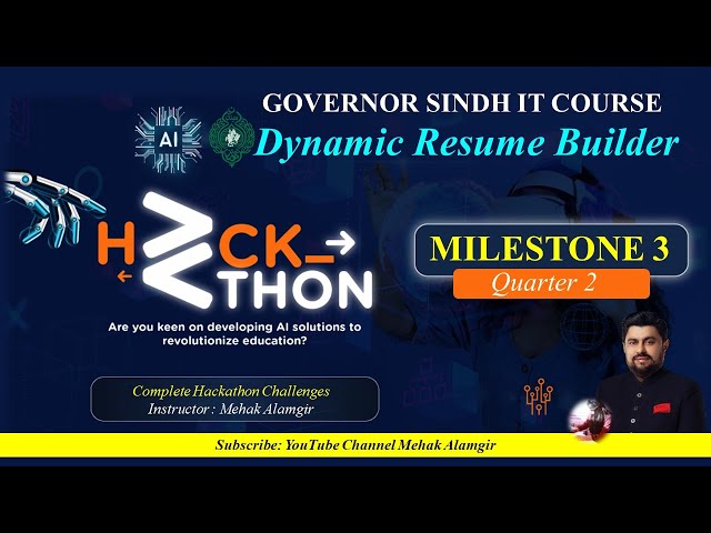 GIAIC Hackathon: Milestone 3: Dynamic Interactive Resume Builder