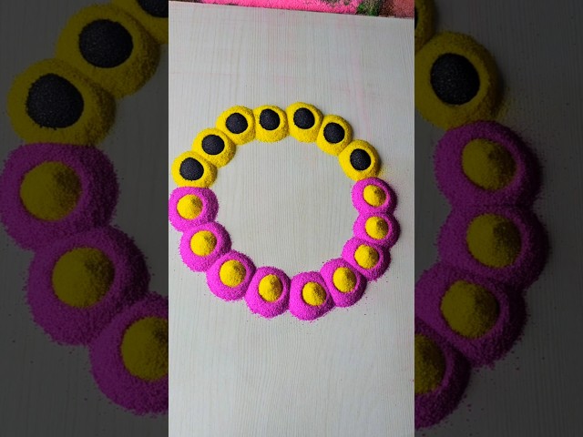 simple rangoli 😄|satisfying rangoli | ASMR #rangoli​​​ #rangolidesigns​​​ #indianart​​​ #shortsfeed​