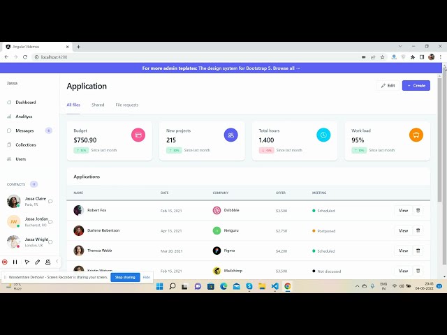 How to create admin dashboard with Angular 14?