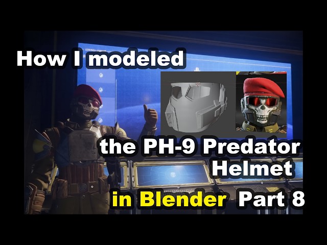 How to Model in Blender: The PH-9 Predator Helmet from Helldivers 2 Part 8