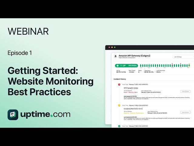 Uptime.com Webinar Series | Episode 1 | Getting Started | Website Monitoring Best Practices