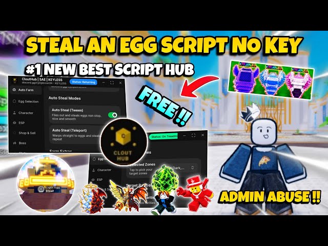 New Steal An Egg Script No Key - Auto Farm, Instant Steal, God Mode, Sammy Event, TP Steal & More! 🔥