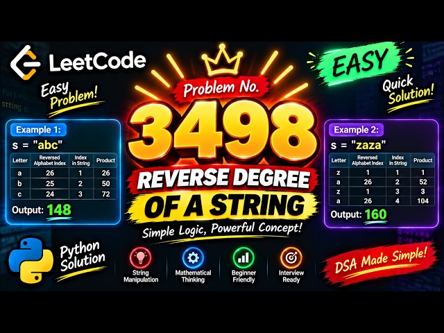 This Easy LeetCode Trick Uses Reversed Alphabet 🔥 | LeetCode 3498 Python
