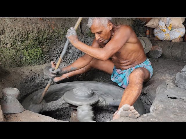 75 Years Old Man Making Amazing Clay Pottery | Extreme Clay Pot Making of Bangladesh