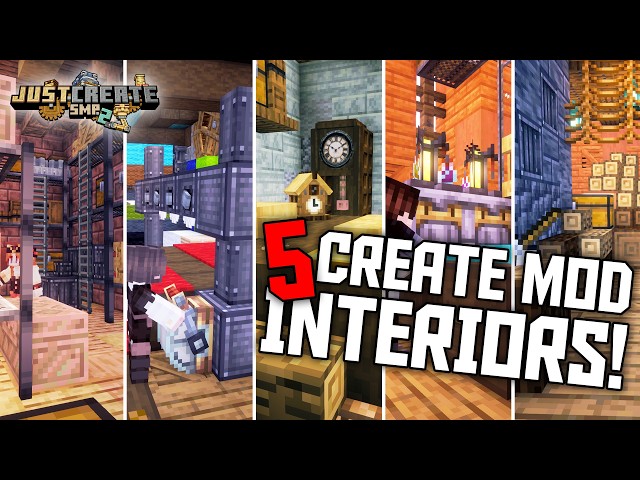 I designed 5 INTERIORS in Minecraft Create Mod!