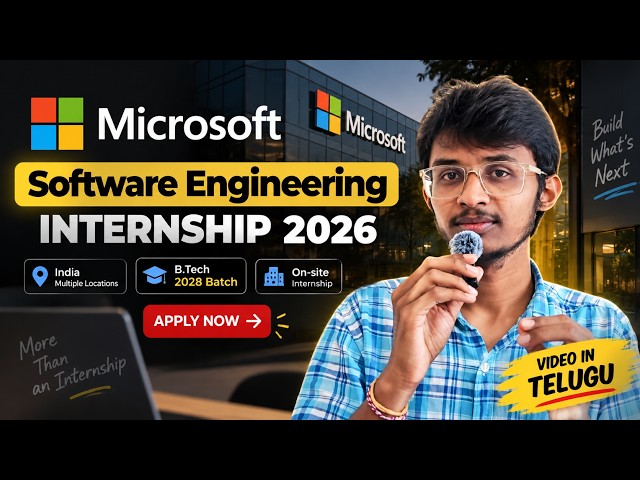 Microsoft Software Engineering Internship 2026 🔥 | B.Tech 2028 Batch | Apply Now!
