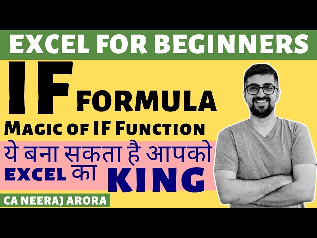 Excel IF Formula | 5 Minute में सीखो | Details With Examples (हिंदी) Lecture 6 | Excel for Beginners