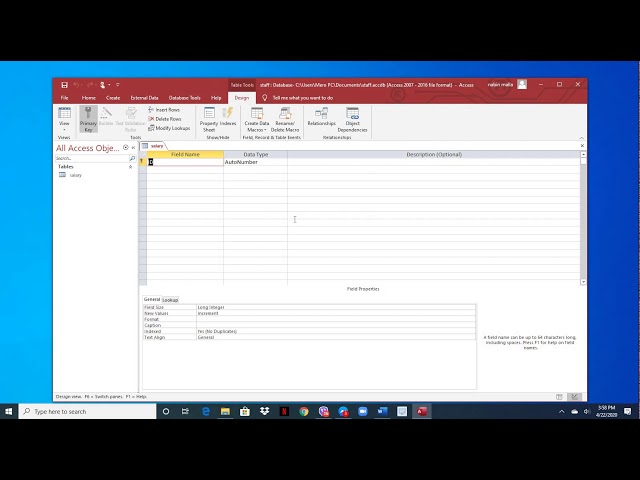 Creating  Databse
