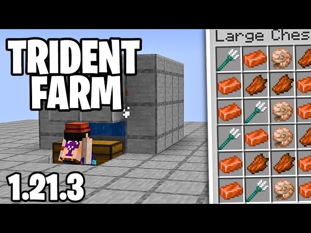 Infinite TRIDENT Farm Tutorial 1.21.3! Minecraft Java