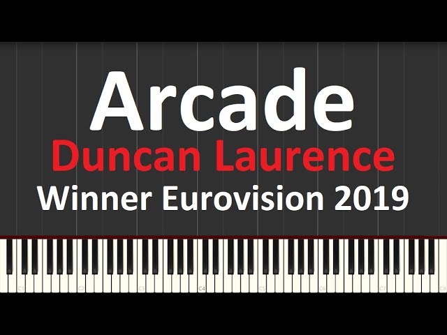 Arcade - Duncan Laurence WINNER EUROVISION 2019 EASY Piano tutorial (Synthesia)
