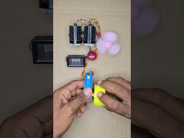 Two Bike bulb light or 6v Fan & Voltmeter Powered by Metal Tt Dynamo • Dc Motor