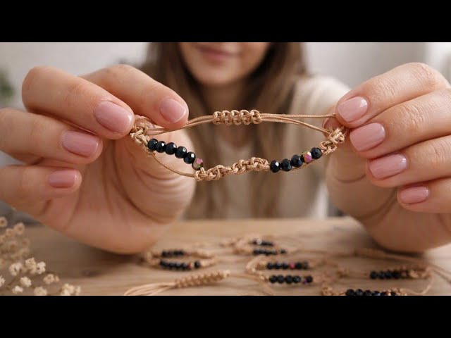 DIY Macrame Bracelet Tutorial🧡😍 | Easy Handmade Beaded Bracelet for Beginners
