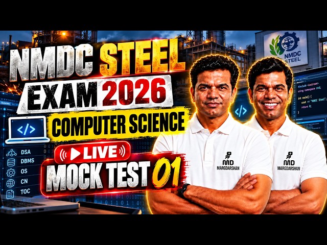 NMDC Steel Exam 2026 Computer Science | LIVE Mock Test 01 | One Shot Revision