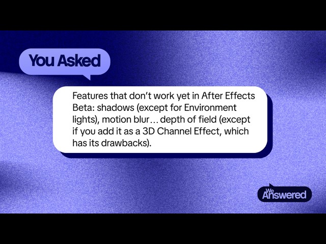 Enhanced Depth of Field Controls in After Effects | Adobe Creative Cloud
