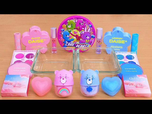 Pink vs Blue - Mixing Makeup Eyeshadow Into Slime ASMR