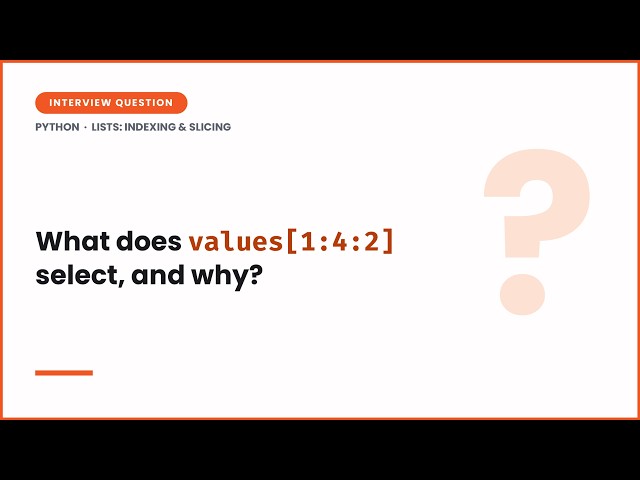 What Does values[1:4:2] Return in Python? Start, Stop, Step Explained | Interview Question #python