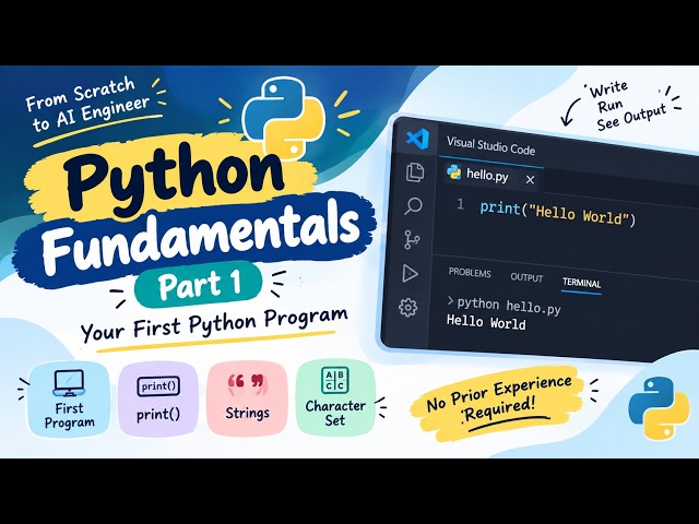 Python Fundamentals Part 1 | Your First Python Program