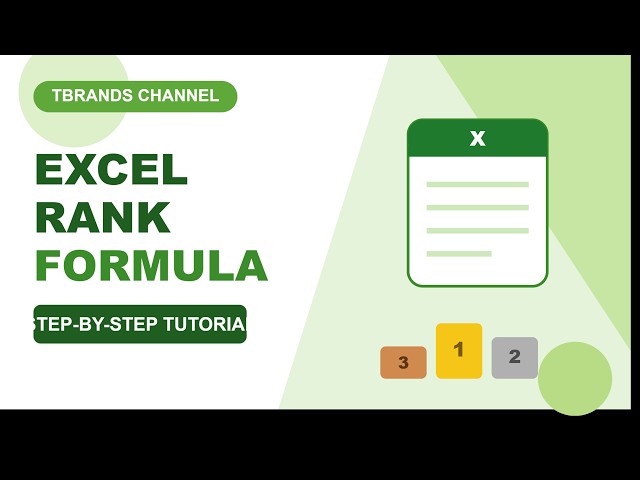 How to Use RANK Formula in Excel | Ranking Data Made Simple.
