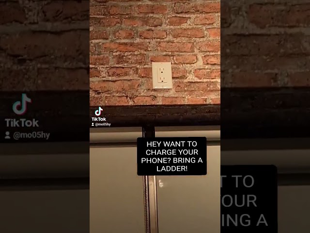 Want to charge your phone? Brint a ladder 🤣🤣🤣🤣