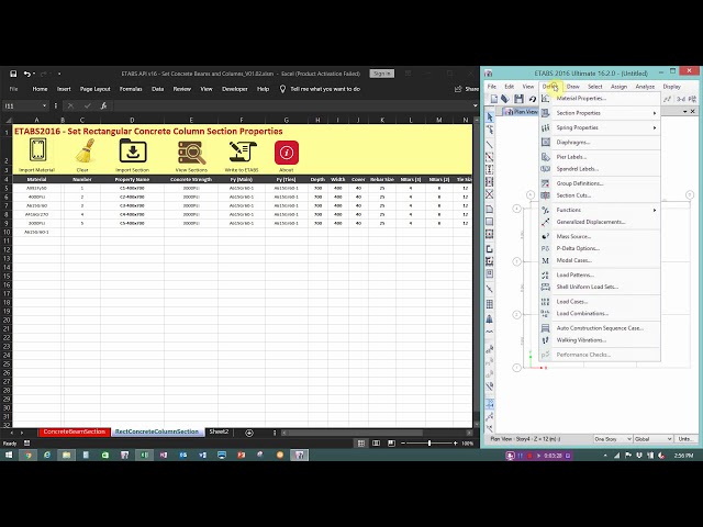 ETABS API - Set Concrete Frame  (Column Module)