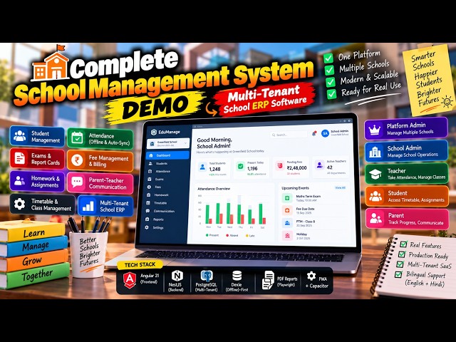 Complete School Management System Demo | Multi Tenant School ERP Software