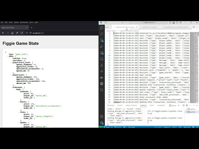 Figgie Python RL | v1 | LLM agents | websockets