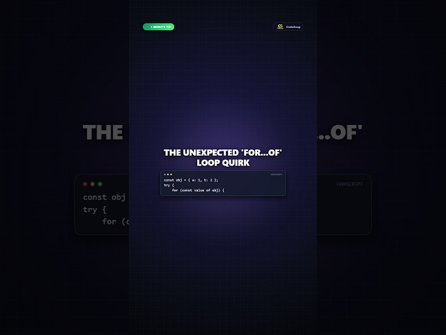 JavaScript for...of with Objects 🤯 The Right Way to Loop