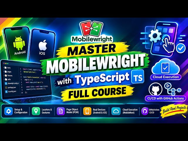 Mobilewright TypeScript Full Course 2026 | Complete Mobile Automation Testing Masterclass