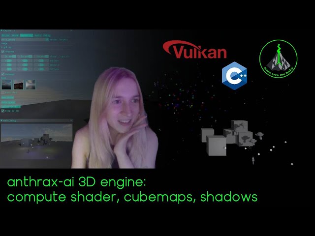 anthrax-ai game engine: compute shader, cubemaps, shadows (c++/vulkan)