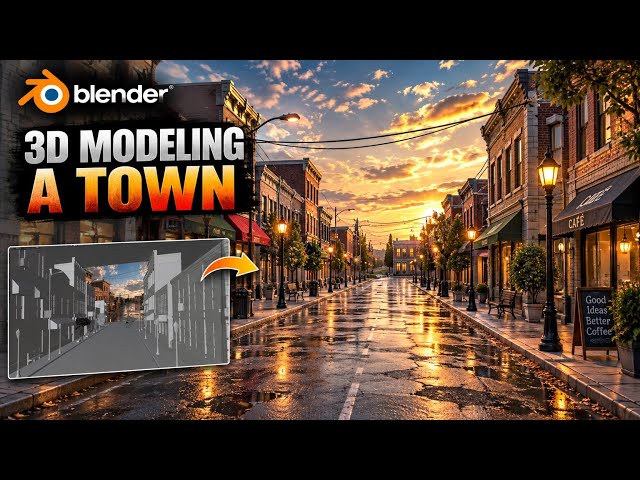 How to Model a Realistic Town in Blender | 3D Environment Tutorial ( Part 13)