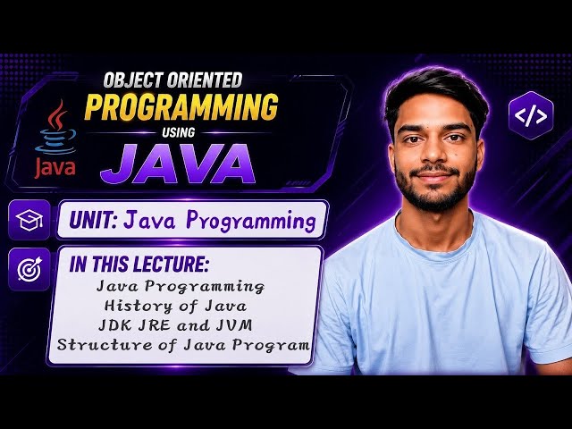 1.2 | Java | Programming | History of Java | JDK JRE and JVM | Structure of Java Program