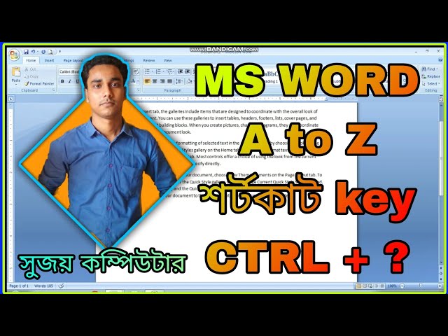 MS word A to Z shortcut || Sujoy Computer
