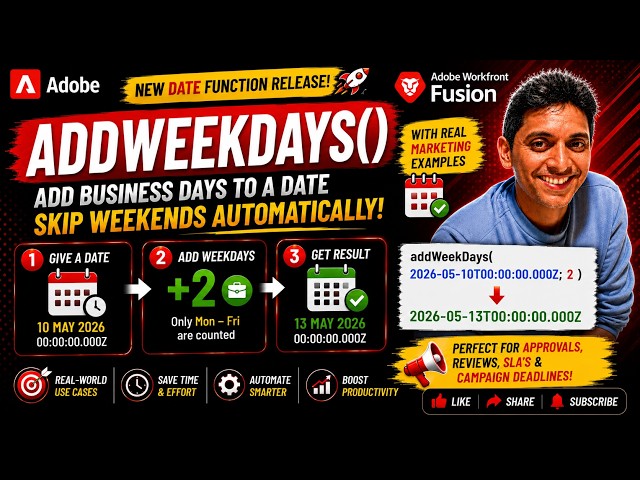 How to Use addWeekDays() in Adobe Workfront Fusion | Real Marketing Use Cases Explained