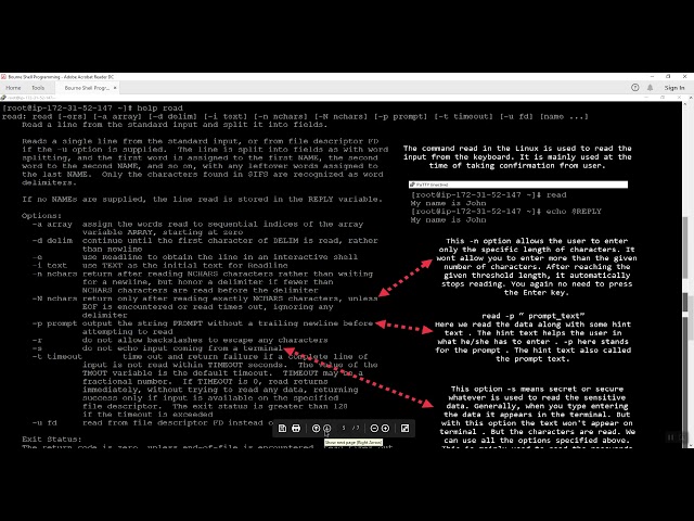 Shell Programming - T2 - Echo, Read commands and Variable Concepts.