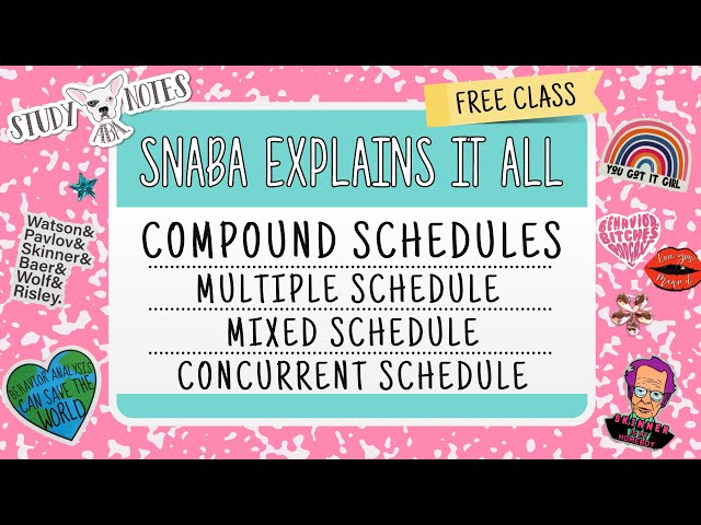SNABA Explains It All: Compound Schedules, Multiple Schedule, Mixed Schedule, Concurrent Schedule