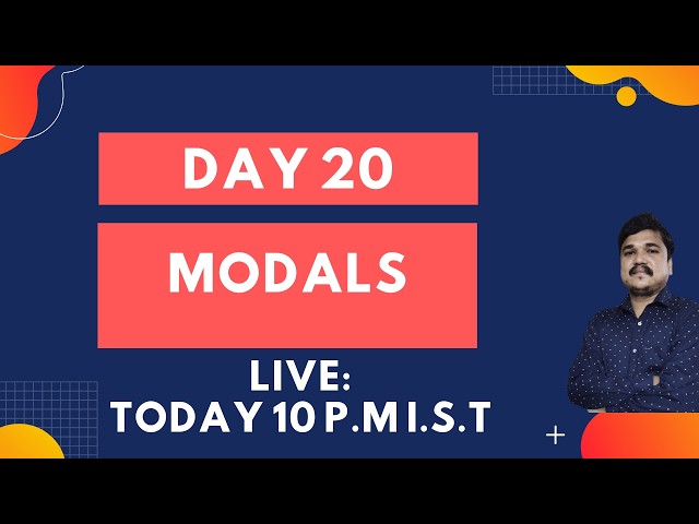 Day 20 : Modals | Can, Could, May, Might | Live Session
