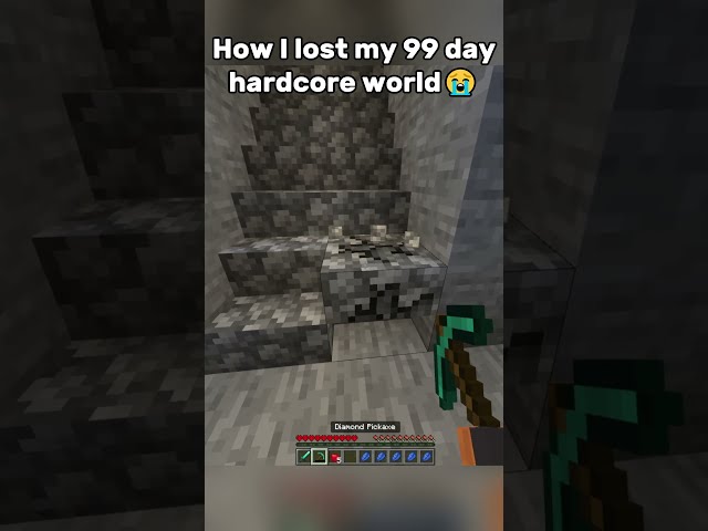 BRO LOST HIS HARDCORE WORLD 😭  #minecraft #gaming #funny