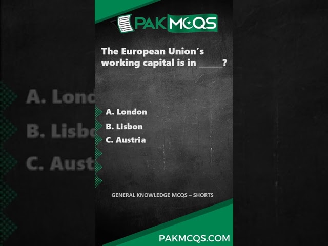 The European Union’s working capital is in _________? #pakmcqs #shorts #gk  #generalknowledge