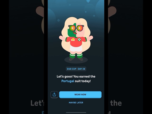 how I got the Duolingo Portugal suit FREE #duolingo 🇵🇹 Siuuuuu!