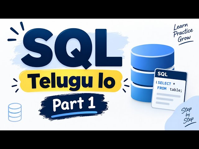 SQL telugu lo part -1 | #sql #onlineclasses #btech #dbms #database #teluguclasses #fyp #sqlcourse 