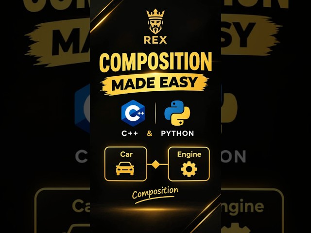 Composition Made Easy | C++ & Python || Rex || #cpp #python #code #shorts