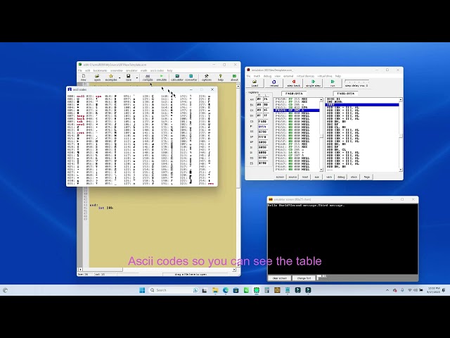 Tutorial#1 understanding variables, print hello world, print multiple messages in EMU8086