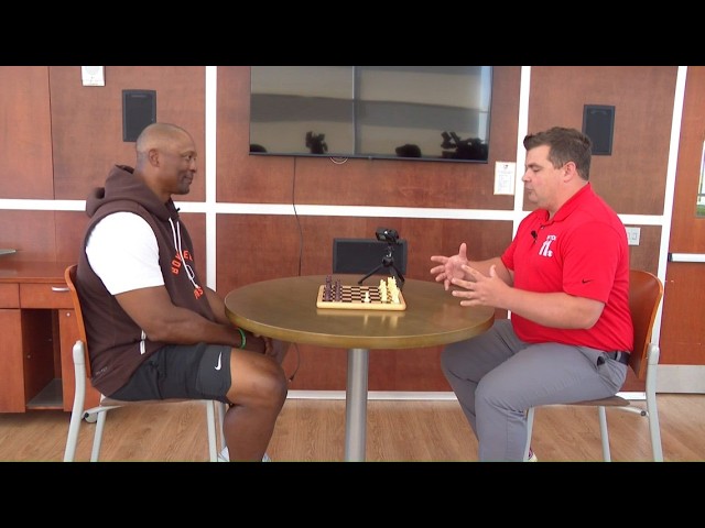 WTOL 11's Tyler Seggerman plays chess with BGSU football coach