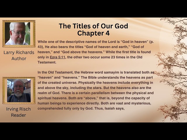 Daily Reading, Every Name For God in the Bible by Larry Richards, Read by Irving Risch
