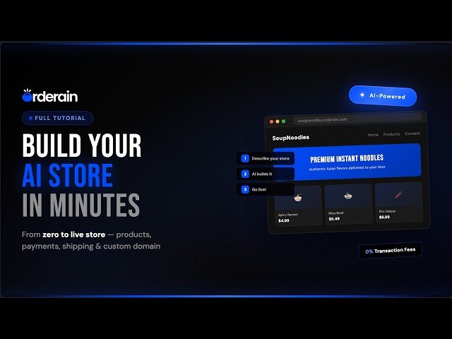 How to Build an AI eCommerce Store in Minutes (Full Tutorial) | Orderain